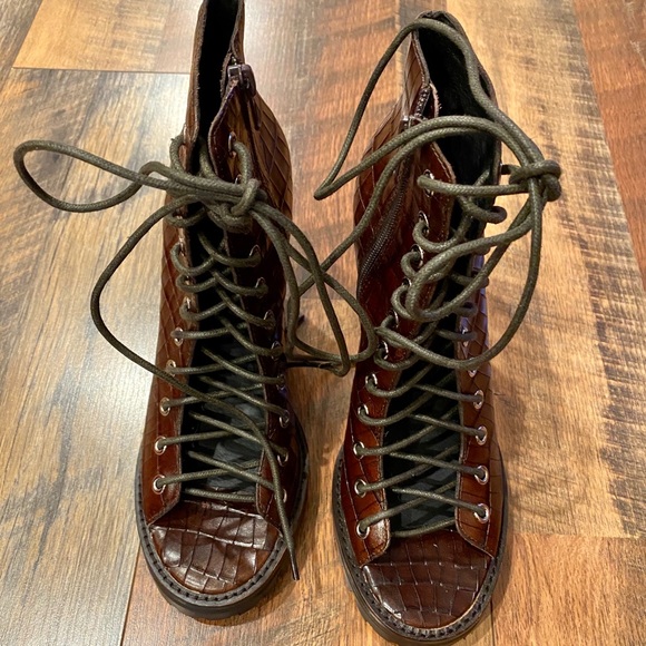 FREE PEOPLE Jeffrey Campbell Palermo Lace Up Heels - Picture 5 of 12